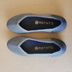 Rothy’s Birdseye Classic Ballet Flats Round-Toe Retired Color Cloud Gray Size 8